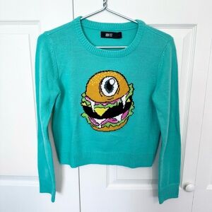 🌀 Iron Fist “Cyclo Burger” Sweater Teal | Size M | Like New